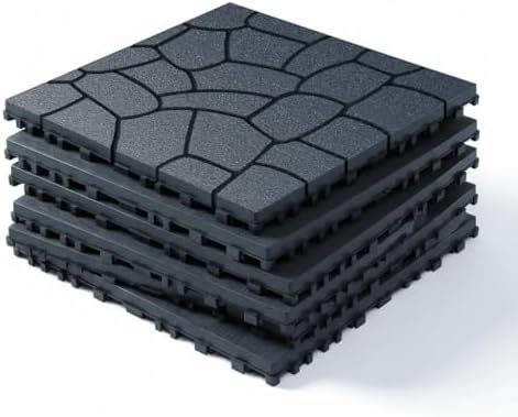 Interlocking Deck Tiles 44 Pack, Plastic Outdoor Deck Tiles for P...