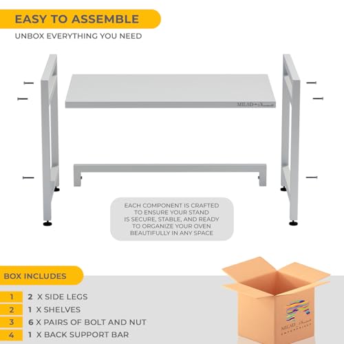 Image of SAIFIX Microwave Stand for Kitchen Platform | Multipurpose Rack for Storage | Oven & Microwave Storage Rack | Air Fryer Stand | Mixer Grinder Stand for Kitchen (60 * 35 * 38 cm, White-02)