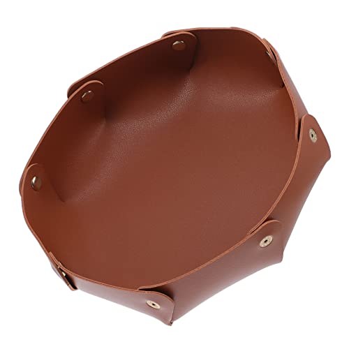 FONDOTIN Caja De Almacenamiento Cuero Bandeja Pu Para Guardar Joyas y Llaves Decorativa Escritorio Cuarto