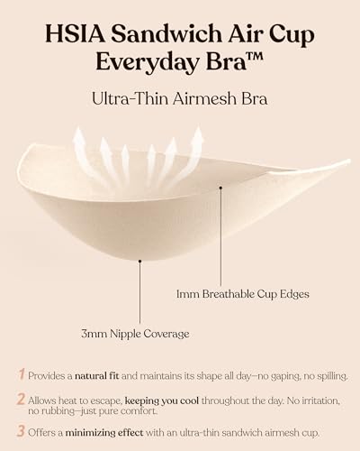 HSIA Minimizer Bra for Women - Air Mesh T-Shirt Full Coverage Seamless Bra Plus Size Underwire Padded Bra for Large Bust Dark Beige