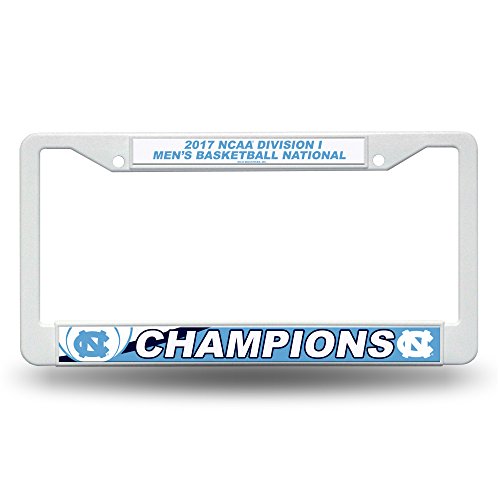 Rico Industries NCAA North Carolina Tar Heels 2017 Men's National Basketball Champions Plastic Plate Frame, Carolina Blue, White, 12-inch by 6-inch