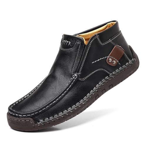 Coramtty Mens Business High-top Loafers Casual Slip on Shoes Lightweight Dress Refreshing Boots Classic Walking Driving Travel Outdoor