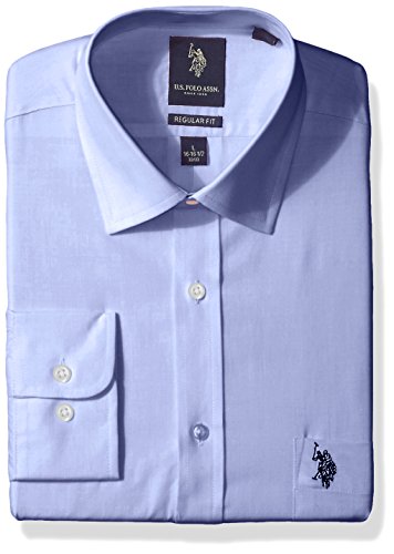 U.S. Polo Assn. Men's Solid Broadcloth Semi Spread Collar Dress Shirt
