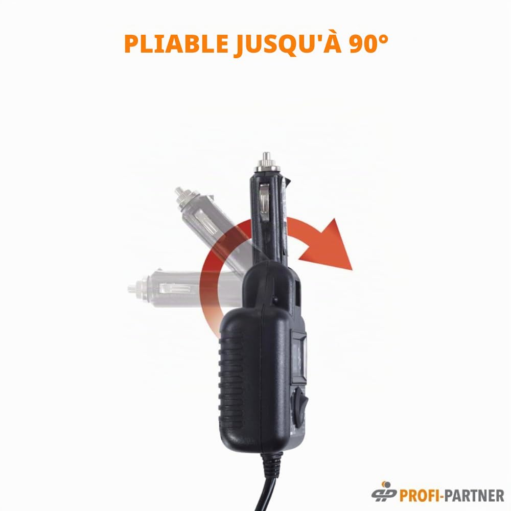Kit Démarreur Voiture Allume Cigare 12V Kit Démarrage Allume Cigare Câble 6,1 m avec Ecran