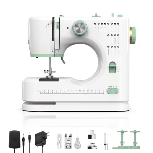 Reviews de Makina de Coser los mejores 10. 47 Máquina de Coser Portátil 16 Tipos de Puntadas Mini Maquina de Coser Electrica Multifuncional con Luz de LED Sewing Machine con Pedal y Kit de Costura para Botones Cremallera...