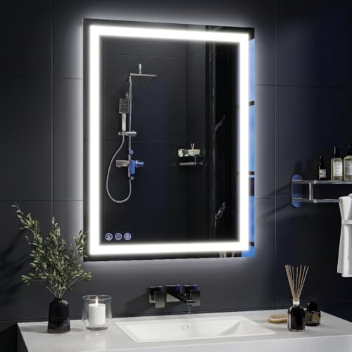 GLSLAND 24"x36" LED Bathroom Mirror with Light, Backlit+Front Lit,Anti Fog