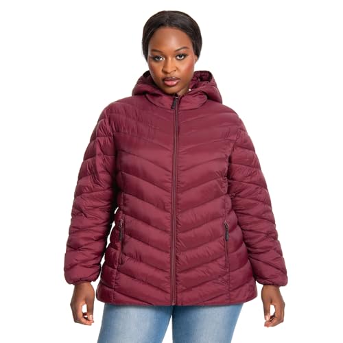 Plus Size Women Puffer Jacket 1X-6X Water-Resistant Packable Lightweight Winter Coat(Exclusively for Plus Size)