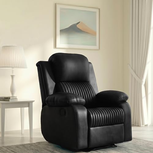 Image of Seventh Heaven Miami 1 Seater Recliner | Single Sofa Chair for Living Room Comfort | Ergonomic Design (Leatherette - Black)