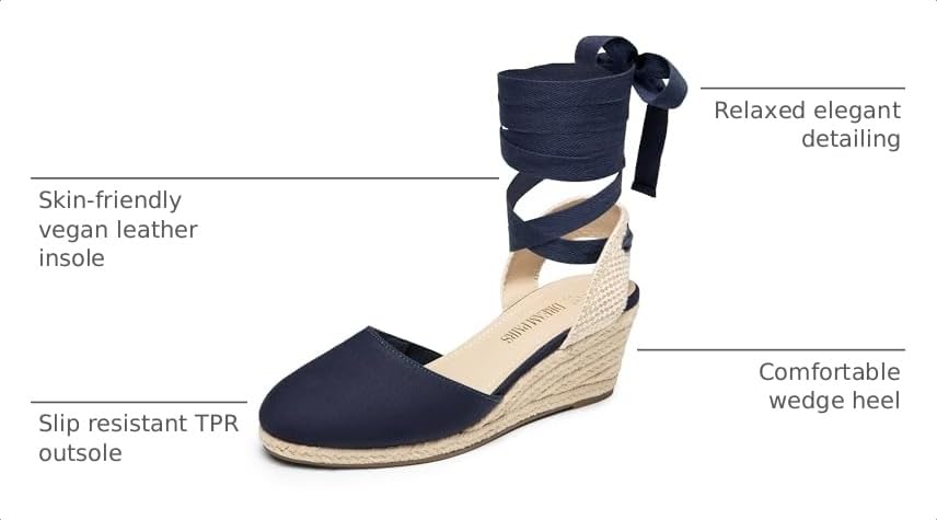 Image of DREAM PAIRS Espadrille Platform Wedge Sandals | Strappy Espadrille Platform Wedge Sandals, Comfortable Open Toe Sandals with Cushioned Insole and Ankle Strap Buckle