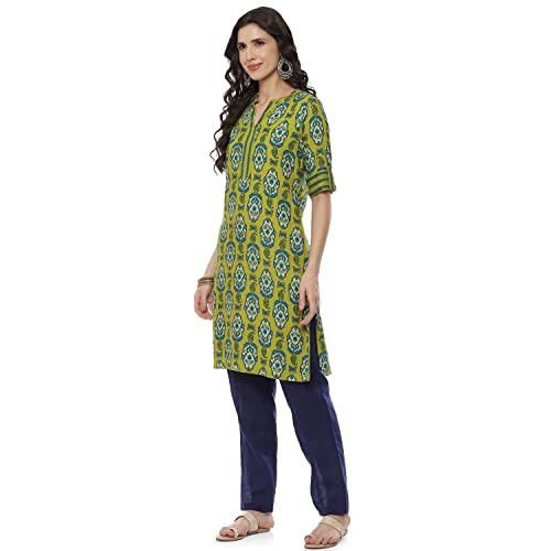 Image of Rangriti Grey Liva Straight Kurta for Women
