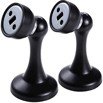 MATEE Stainless Steel Magnetic Door Holder Doorstop with Concealed Screw Hole Design Wall/Floor Mount Black Color (2 Pack)