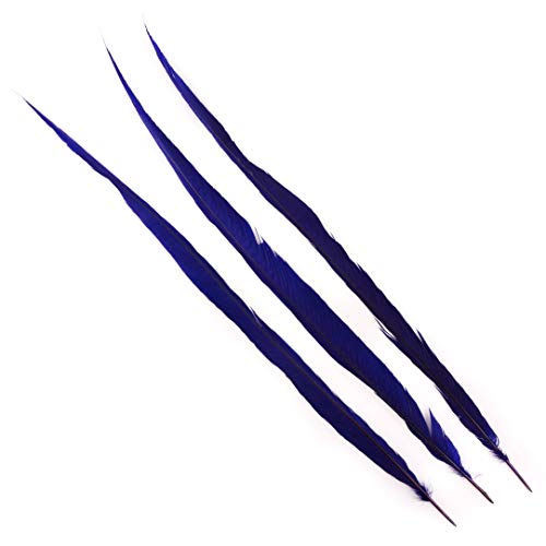 Zucker 3pc Bleached - Dyed Pheasant Feather Craft Supplies - 25-30 inch (Regal Purple) steampunk buy now online