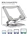 SOUNDANCE Laptop Stand with 360° Rotating Base, Ergonomic Computer Riser for Desk, Adjutable Height Muti-Angle, Foldable Laptop Mount, Stable Metal Holder Support 10-15.6