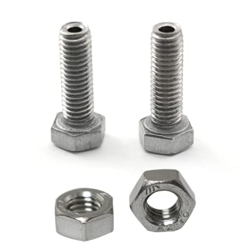 Image of 2pcs Cylindrical Hollow External Hexagon Screw 304 Stainless Steel Lamp Threading Screws Through Hole Bolt M5x16