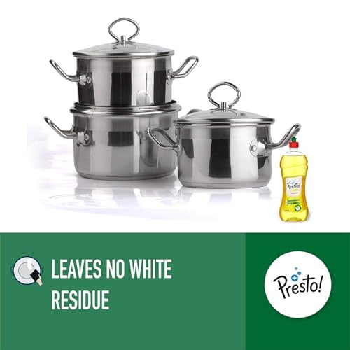 Image of Amazon Brand - Presto! Dishwash Gel | Lemon | 1.5 Litre | 750 Ml X 2 Packs | Leaves No Residue | Grease Cleaner For All Utensils