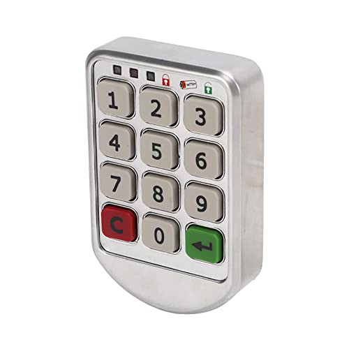 Jopwkuin Serrure de classeur, 2 Modes de déverrouillage Mot de Passe Serrure de tiroir Haute sécurité Alliage de Zinc Basse Tension Alarme USB Alimentation d'urgence pour Bureau à Domicile Armoire