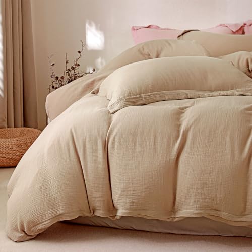 MorroMorn Muslin Duvet Cover Set Queen – 100% Cotton Double