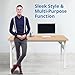 Halter Folding Desk Table, No Assembly Collapsible Computer Desk for Office, Bedroom, and Study - 47” Space-Saving Portable, Foldable Study Table- Teak Colored Table Top, White Frame