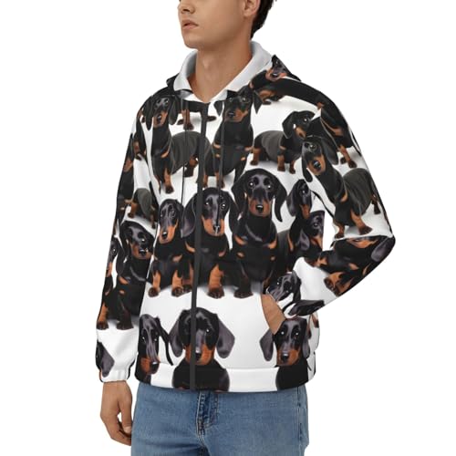 Sweat à capuche Teckel pour homme pull décontracté en coton doux - 2