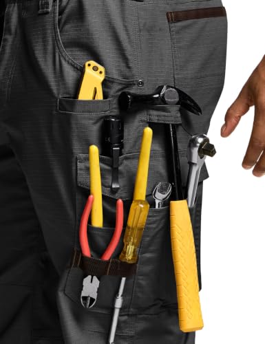 Image of CQR Men's Quick Dry Work Pants, Water Resistant Outdoor Tactical Pants, Lightweight Stretch Cargo Hiking Pants