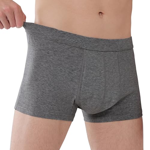 IRISMORII Mens Washable Incontinence Protection Underwear Zero Leak and Odor Covered Waistband Brief 1 Pack (Dark Gray, 2XL)