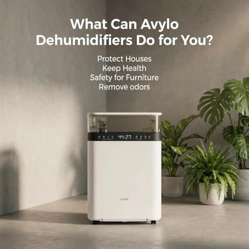 Image of avylo Dehumidifier for Basement, 90 Pint /Day Ultra Efficient Energy Star 2025, 4500 Sq.Ft Coverage, 2.11 Gallon Top Tank, Quiet Operation, Built-in Pump, Auto Defrost Dehumidifiers for Home, Black