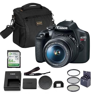 Canon EOS Rebel T7 DSLR Camera with EF-S 18-55mm Lens Bundle, Slinger Shoulder Bag, 64GB Memory Card and 58mm Filter Kit, Beginner Photography Kit