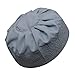TheKufi Gray Cotton-Blend Pleated Top 3.5in Tall Fabric Kufi Prayer Cap Beanie (M)