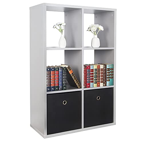RICOO Estanteria Salon 107 x 73 x 33 cm WM079-PL Estante librería de Suelo Gris