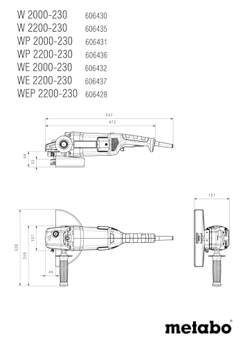 Meuleuse d'angle METABO WP 2200 230 - vue 3