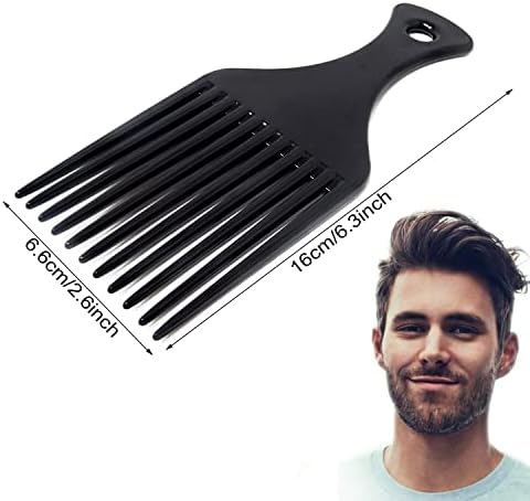 2 Pcs Afro Hair Comb - Black Professional Styling Heat Resistant Afro Comb, Wide Tooth Hair Pick Comb Hairdressing Styling Tool for Natural Curly All Hair Types Salon Hair Styling Supplies