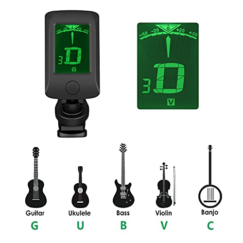 summina AT-07 Accordeur à clip électronique numérique, écran LCD pour guitare, basse, chrome, ukulélé Do/Re Violon - Les Beatles, Paul McCartney, John Lennon, RIngo Starr, George Harrison summina AT-07 Accordeur à clip électronique numérique, écran LCD pour guitare, basse, chrome, ukulélé Do/Re Violon – Image 7