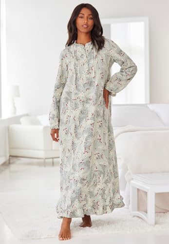 Only Necessities Plus Size Long Flannel Nightgown4