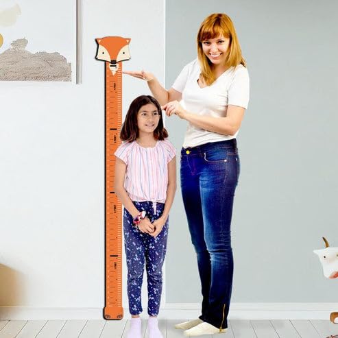 The Funny Mind Wooden Height Measuring Scale for Kids | Height Measurements Chart | Wall Hanging Growth Chart for Kids & Teenagers Room or School Decor 152 Centimetre or 5 Feet - Yellow - Image 2 thumbnail