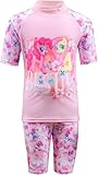 Julysand Toddler Girls Rash Guard Sets Pink My Little Pony Swimsuit Short Sleeve Two Piece Swimwear Sun Protection Suit 032-6T