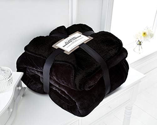 CT New Flannel Sherpa Luxurious Throws Super Soft Warm Cosy Sofa and Bed Sherpa Fleece Blankets (Aubergine, Double (150 x 200cms))