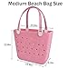 Juyeesm Medium Beach Bag, Waterproof Rubber Beach Bag, Washable Open Tote Bag Durable Tote Travel Bags for Outdoor Sport(Cherry Blossom Pink,Medium(14.5 * 12.8 * 6in))