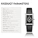 CILOA Watches for Men Unique Rectangle Relojes para Hombres Fashion Simple Analog Wrist Watch with Leather Strap, Black