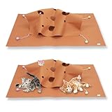 YURUX Cat Play mat Interactive,cat Activity mat with Holes, cat Toy Rolling Balls Breathable Activity Interactive Pad Simulated Hunting Cat Toys,Foldable cat Wave Rug cat Toy