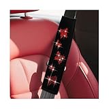 KHGUZ 2PCS Car Seat Belt Covers, Polyester Fiber Vehicle Seatbelt Cushion Pad Protector, Automotive Safe Strap Cover Pad Help Protect Neck and Shoulder, Universal for SUV, Truck, RV(Red)