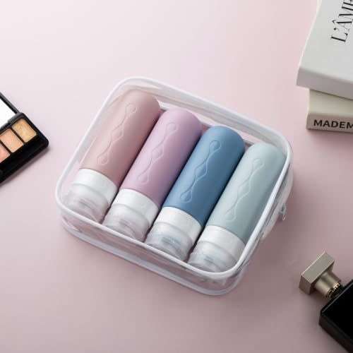 Image of Gemice Travel Bottles for Toiletries, Tsa Approved, Travel Size Containers, BPA Free Leak Proof Tubs Refillable Liquid Accessories for Cometic Shampoo and Lotion Soap