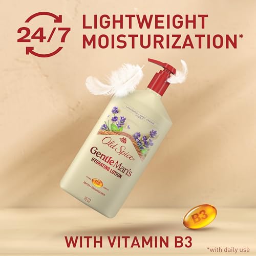 Image of Old Spice Hand, Face & Body Lotion for Men, 24 /7 Lightweight Moisturization with Vitamin B3, Instant Absorption, For All Skin Types, Lavender + Mint Cream Scent, 16 oz