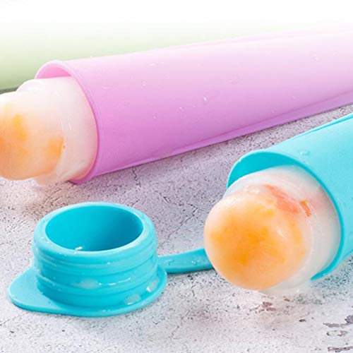 Hemoton Molde de Picolé de Silicone de 8 Pacotes - Molde de Pop de Gelo Moldes de Picolé Com Tampas