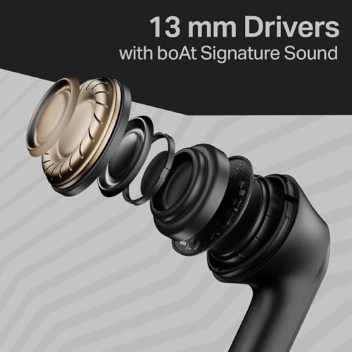 Image of Boat Airdopes 219, 4Mics ENx, 40H Battery, Best in Segment for Calling, Stream Ad Free Music via App Support, Bluetooth Earbuds, TWS Ear Buds Wireless Earphones with mic (Carbon Black)