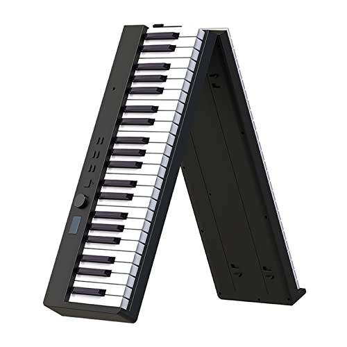 TREEYX 88鍵 折りたたみ式 キーボード ピアノ デジタルピアノ 充電式バッテリー付き プロフェッショナル エレクトリックピアノ 12時間稼働時間 サステインペダル付き