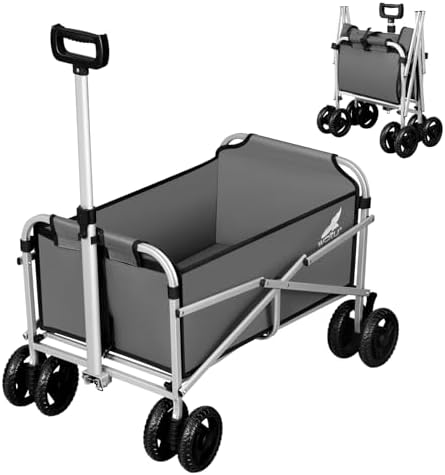 WOLTU Chariot de Jardin Pliable, Chariot à roulettes pour Camping...