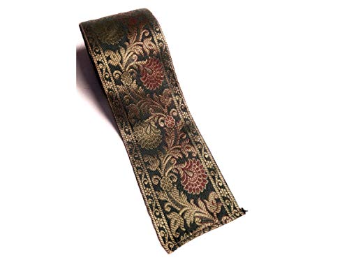 Image of Floral Brocade Ethnic Work Laces and Borders Material for Dresses, Sarees, Lehenga, Suits, Blouses, Dupatta, chunri and Crafts
