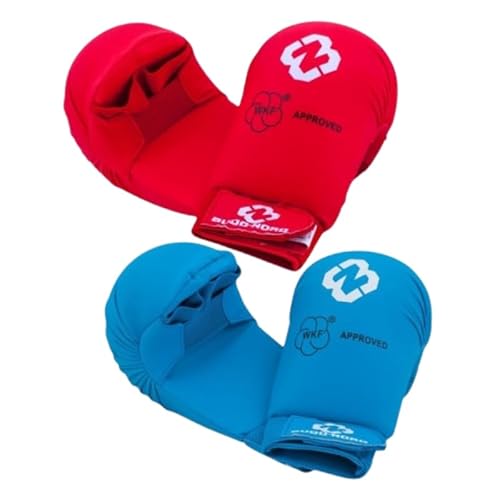 BUDO NORD Guanti karate WKF Approved, Rosso e Blu