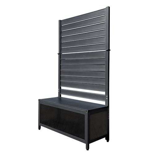 ALMAX アルマックス オレフェンスプランター アルミ たためる 座れる 蓋つき プランター フェンス 90×150 (木目調ブラック) 目隠し ラティス DIY OFP-0915bk