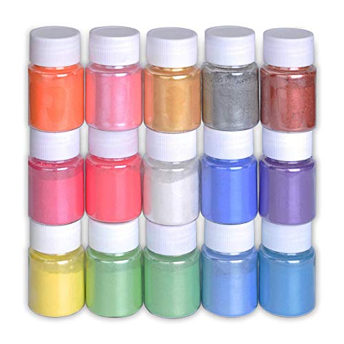 Mica Powder Slime Pigment Supply Kit Powder Resin in Bottle Organized with Pearlescent